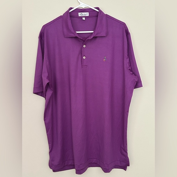 Peter Millar Men's Large Summer Comfort Performance Golf Polo Purple Shirt - Picture 1 of 6